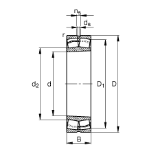 {ĝLS 22214-E1-K,  DIN 635-2 ˜ʵҪߴ, FףF 1:12
